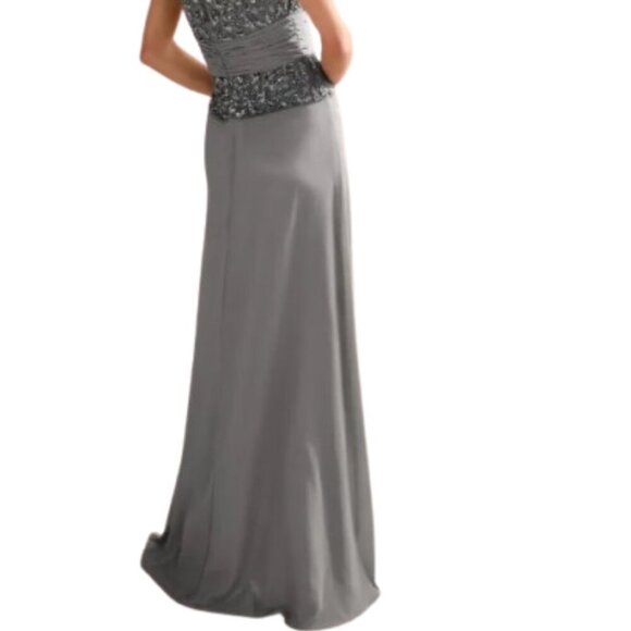 NWT Cameron Blake 114657 Chiffon Mother of the Bride Dress Wine Size 8 - Picture 4 of 6